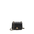 CHANEL MINI SQUARE FLAP BAG LAMBSKIN BLACK LGHW