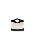 CHANEL MINI 31 BAG PATENT BLACK/WHITE LGHW (MICROCHIP)