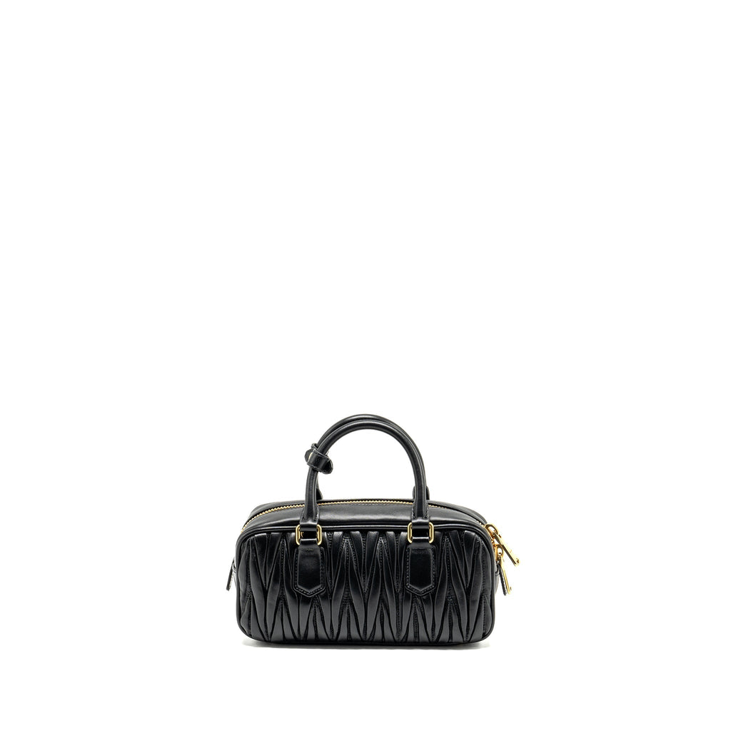 MIU MIU ARCADIE MATELASSE NAPPA BAG BLACK GHW