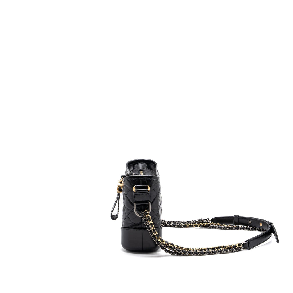 CHANEL SMALL GABRIELLE HOBO BAG CALFSKIN BLACK MULTICOLOUR HARDWARE