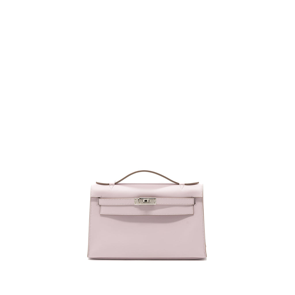 HERMES KELLY POCHETTE SWIFT MAUVE PALE SHW