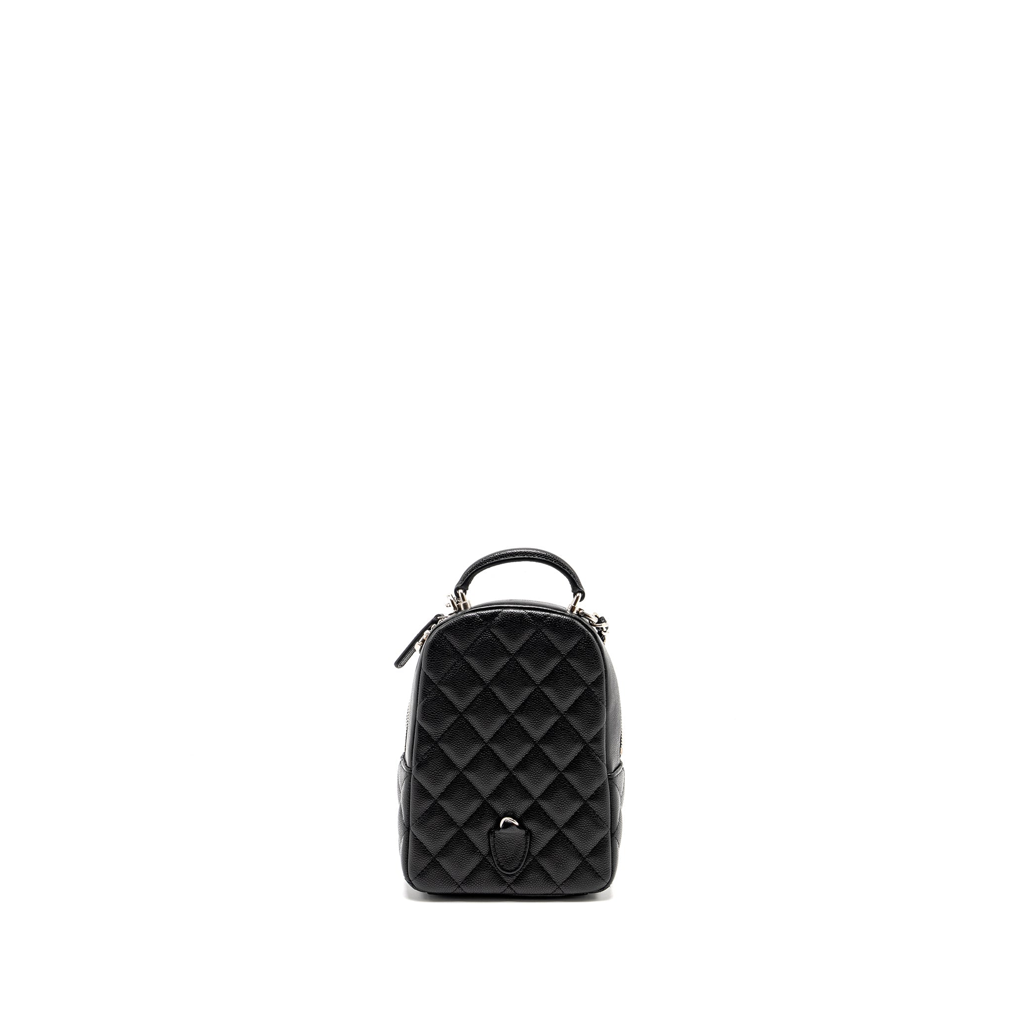 CHANEL 24P MINI BACKPACK/CROSSBODY BAG CAVIAR BLACK SHW (MICROCHIP)