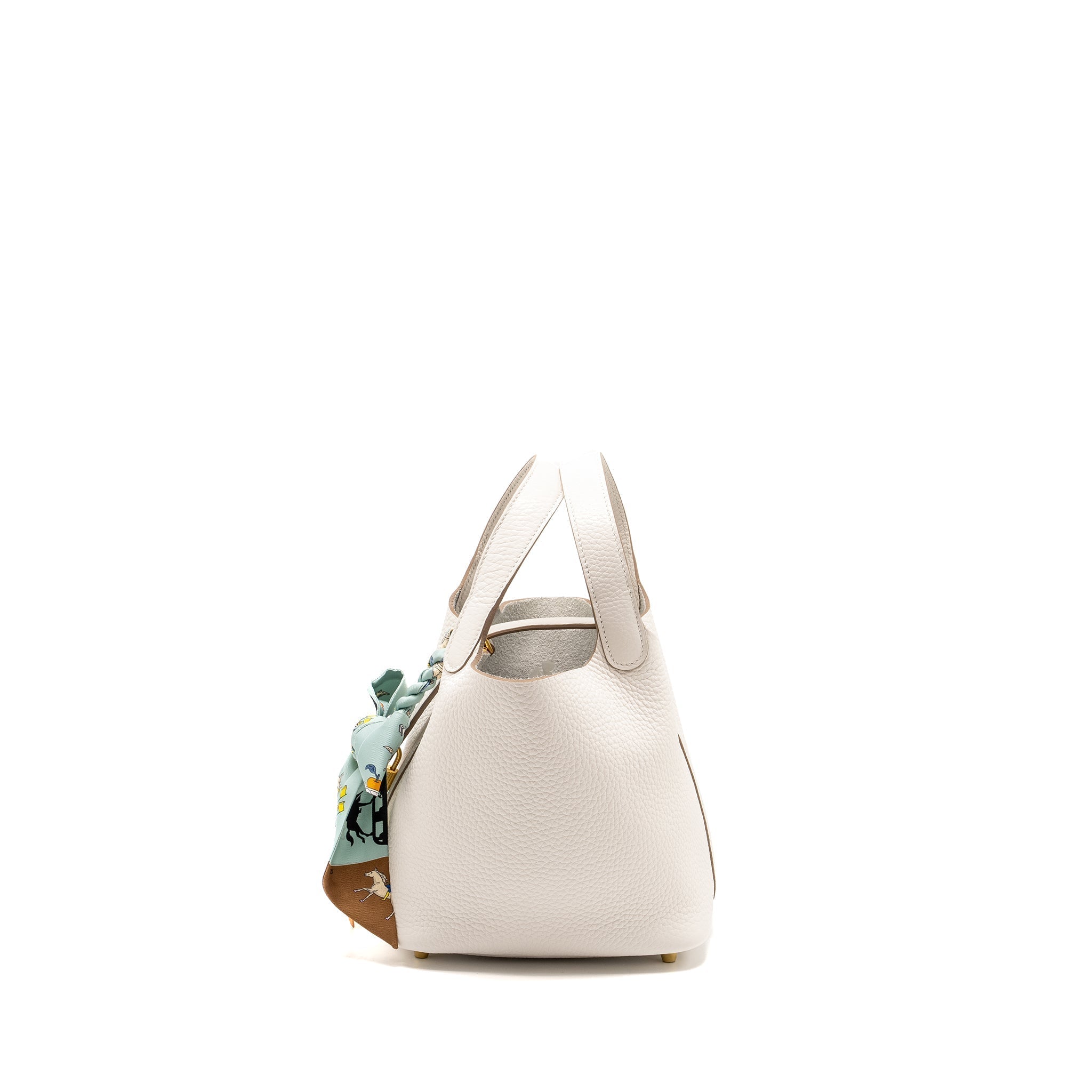 HERMES PICOTIN 18 LOCK BAG CLEMENCE GRIS PALE GHW