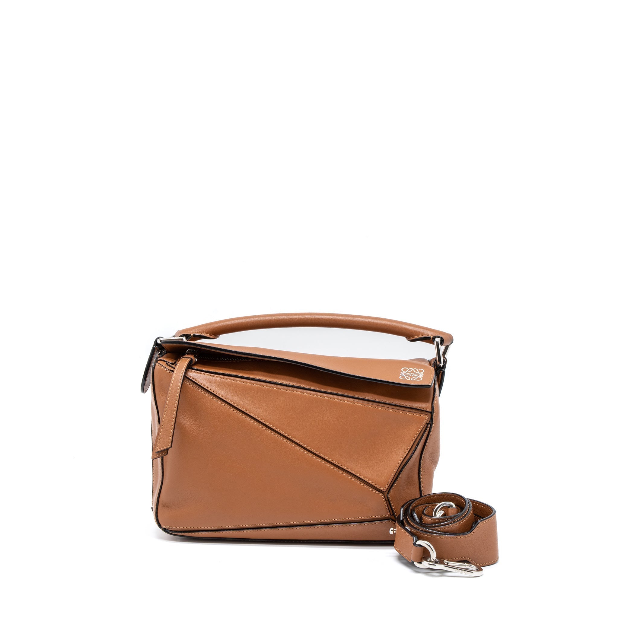 LOEWE SMALL PUZZLE BAG CALFSKIN TAN SHW
