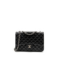 CHANEL JUMBO CLASSIC SINGLE FLAP BAG LAMBSKIN BLACK SHW