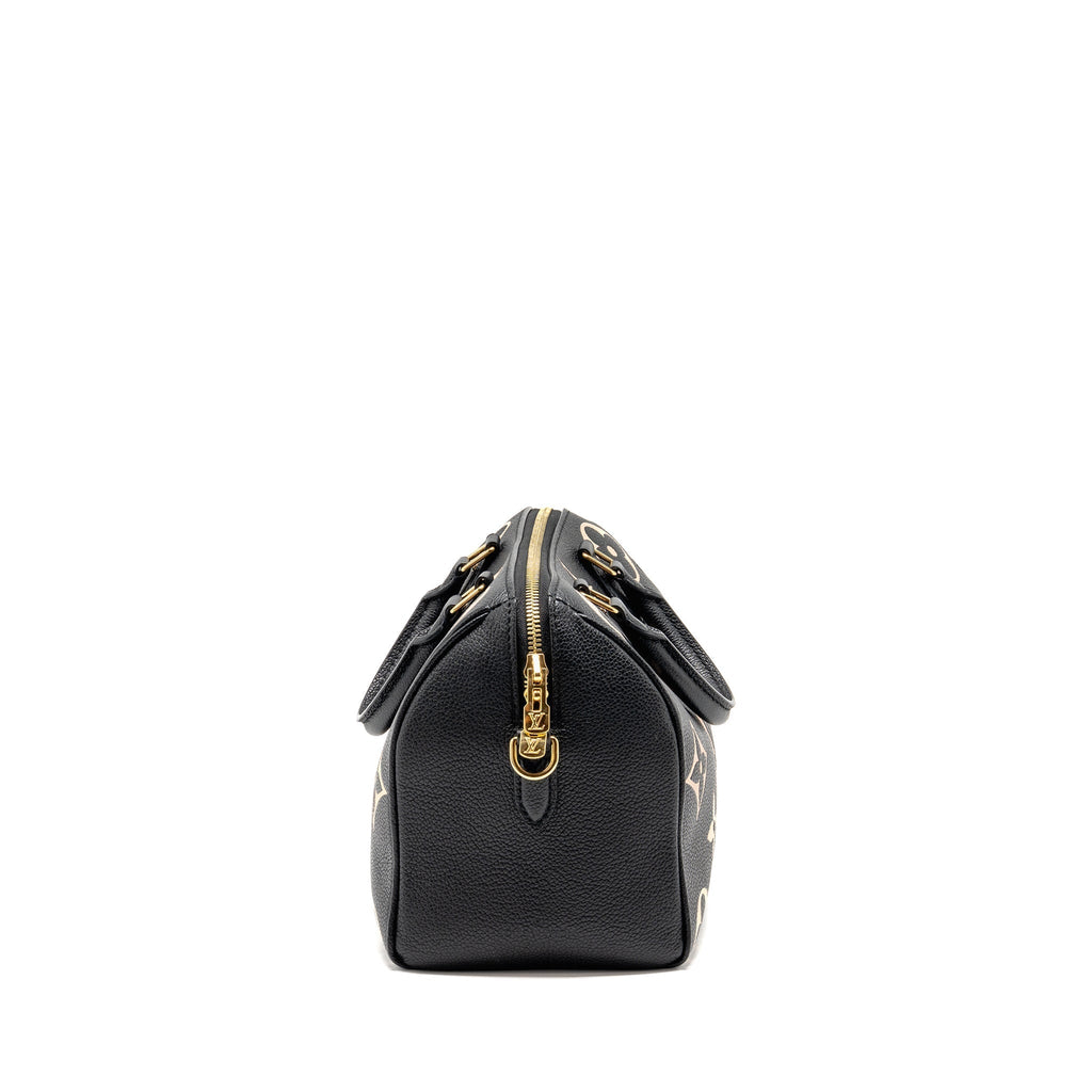 LOUIS VUITTON SPEEDY BANDOULIERE 25 BICOLOUR MONOGRAM EMPREINTE LEATHER BLACK/BEIGE GHW