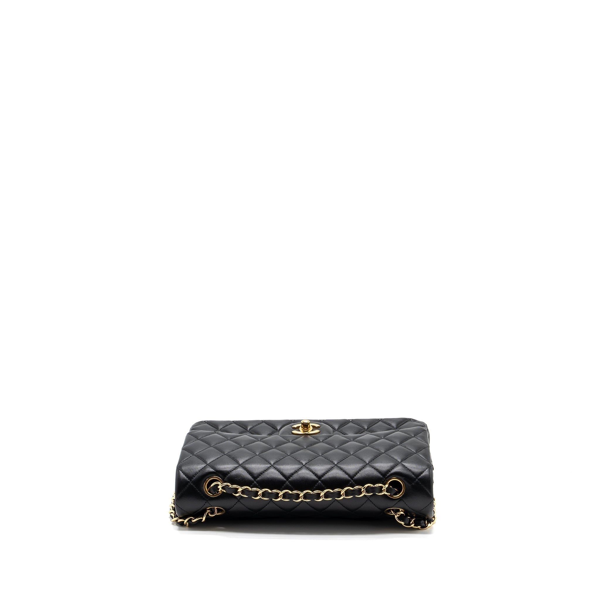 CHANEL MEDIUM CLASSIC DOUBLE FLAP BAG LAMBSKIN BLACK GHW