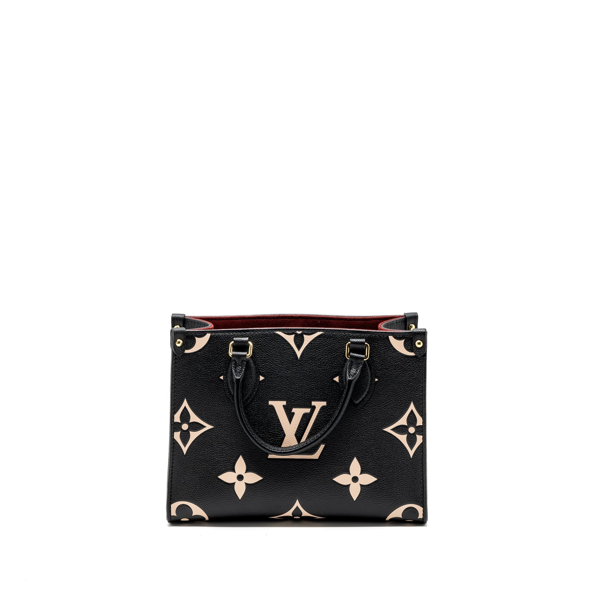 LOUIS VUITTON ONTHEGO PM BICOLOUR MONOGRAM EMPREINTE LEATHER BLACK/BEIGE GHW(NEW VERSION)