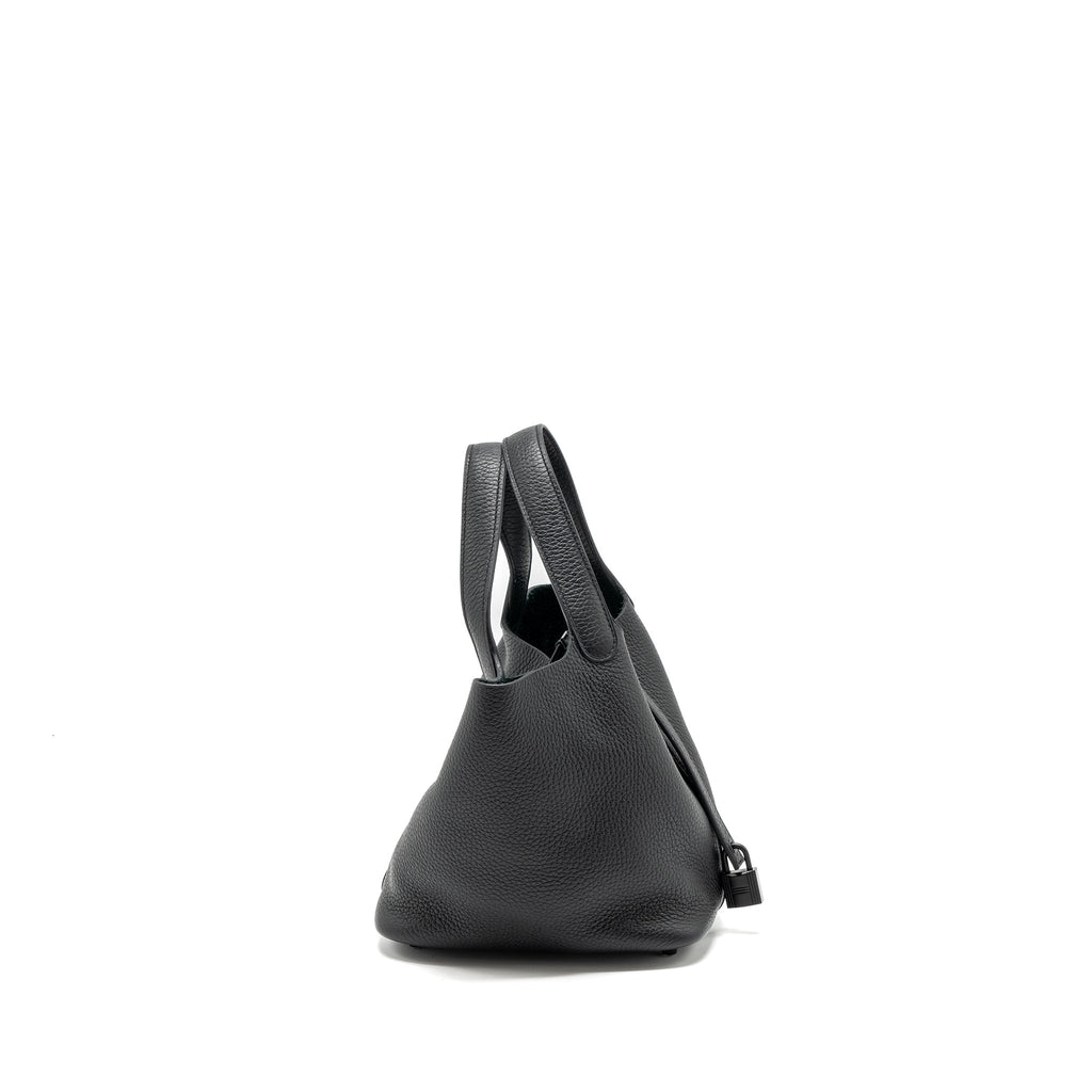 HERMES PICOTIN 18 LOCK BAG CLEMENCE SO BLACK WITH BLACK HARDWARE