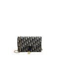 DIOR SADDLE POUCH BLUE DIOR OBLIQUE JACQUARD CANVAS GHW