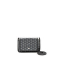 GOYARD PLUMET POCKET WALLET GOYARDINE CANVAS/CHEVROCHES CALFSKIN GREY SHW