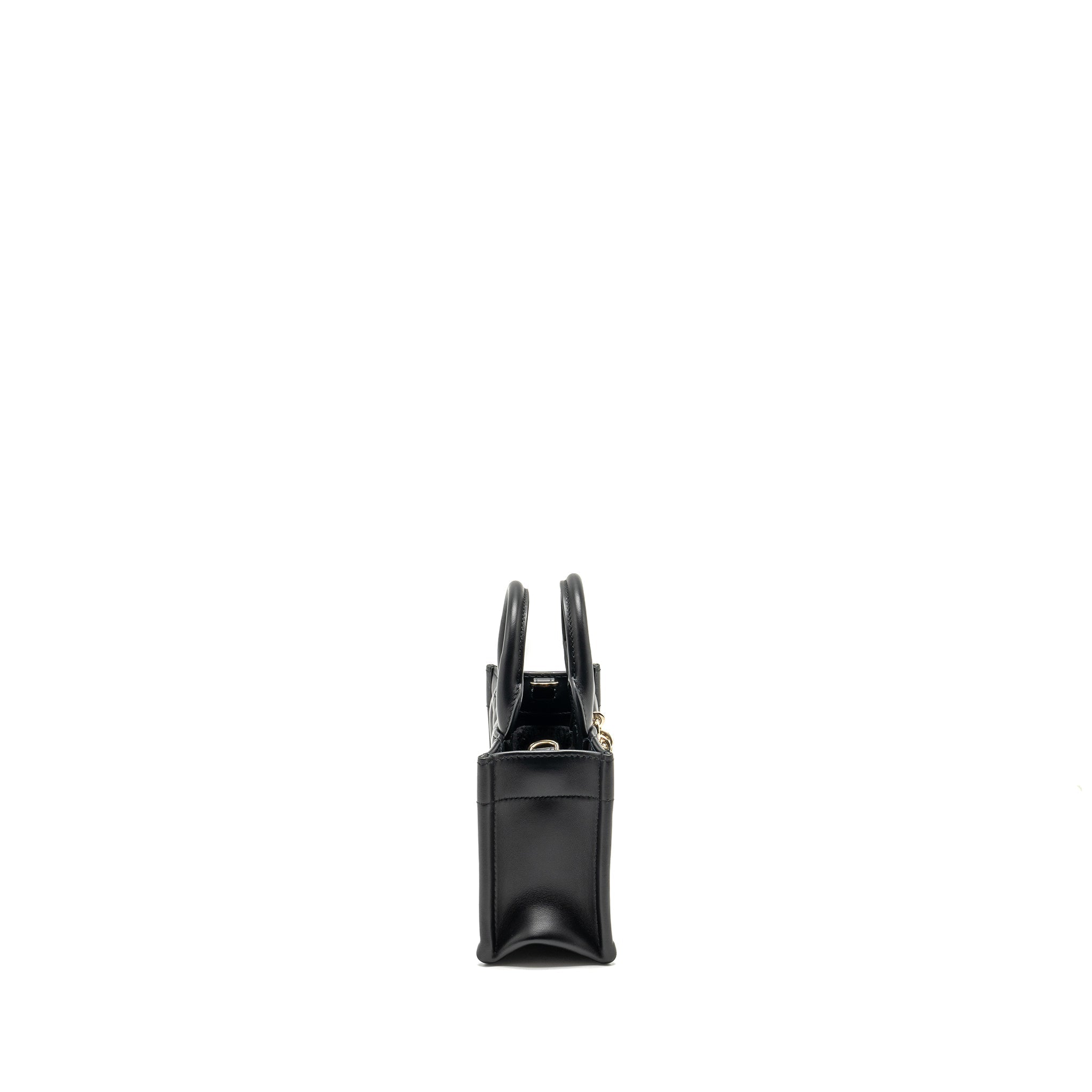 DIOR DIORAMOUR MINI DIOR BOOK TOTE MACROCANNAGE CALFKSIN BLACK LGHW