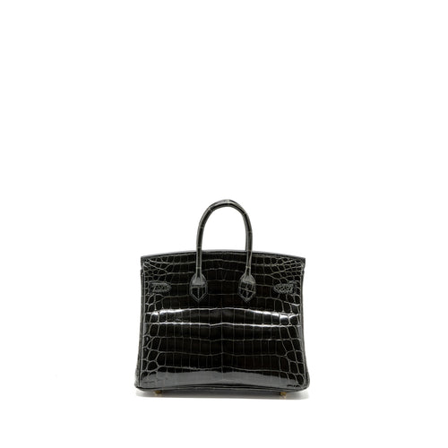 HERMES BIRKIN 25 SHINY CROCODILE NILOTICUS 88 GRAPHITE GHW