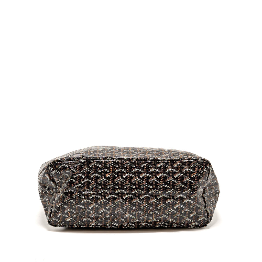 GOYARD SAINT LOUIS PM BAG GOYARDINE CANVAS/CALFSKIN BLACK SHW