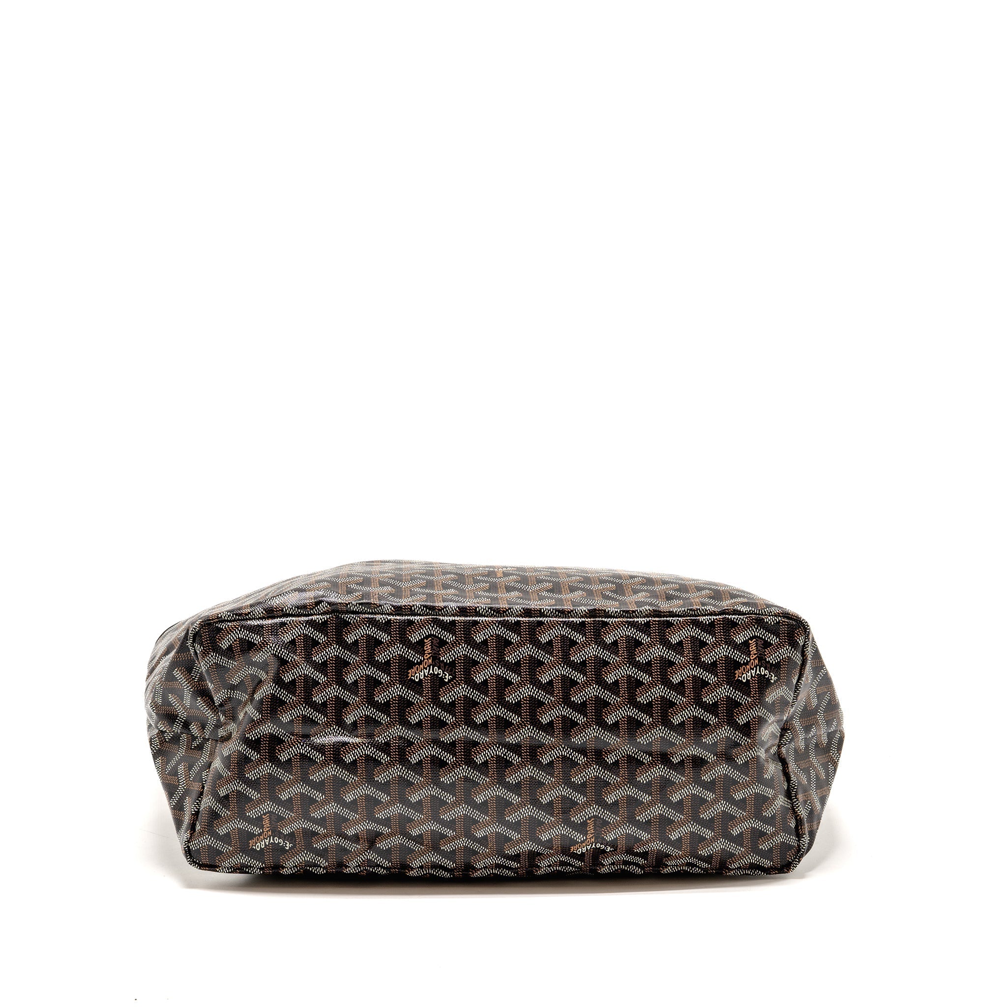 GOYARD SAINT LOUIS PM BAG GOYARDINE CANVAS/CALFSKIN BLACK SHW