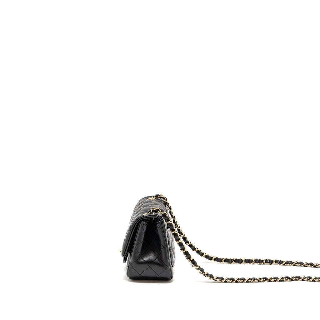 CHANEL MINI SQUARE FLAP BAG LAMBSKIN BLACK LGHW