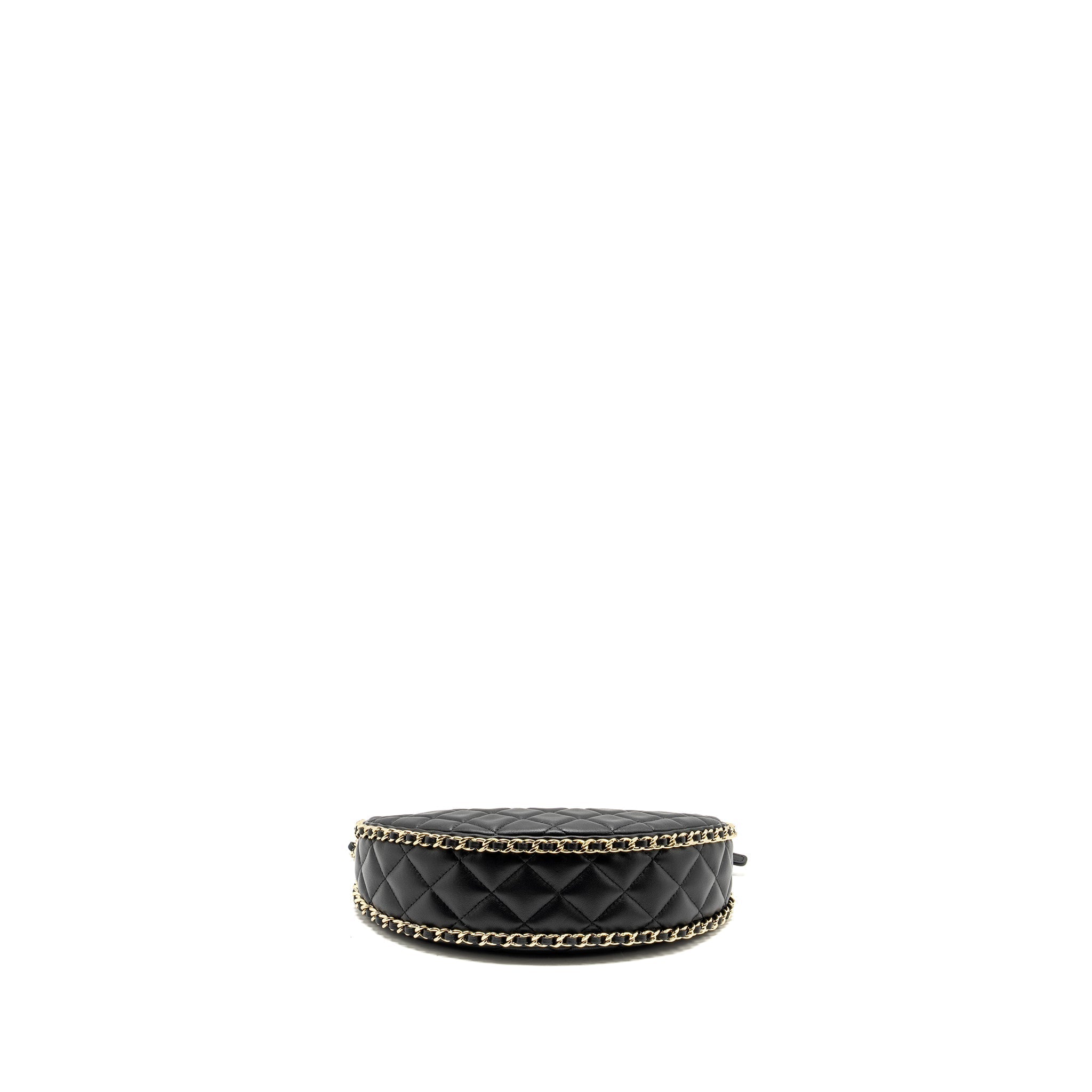 CHANEL SMALL MOON HOBO BAG LAMBSKIN BLACK LGHW (MICROCHIP)