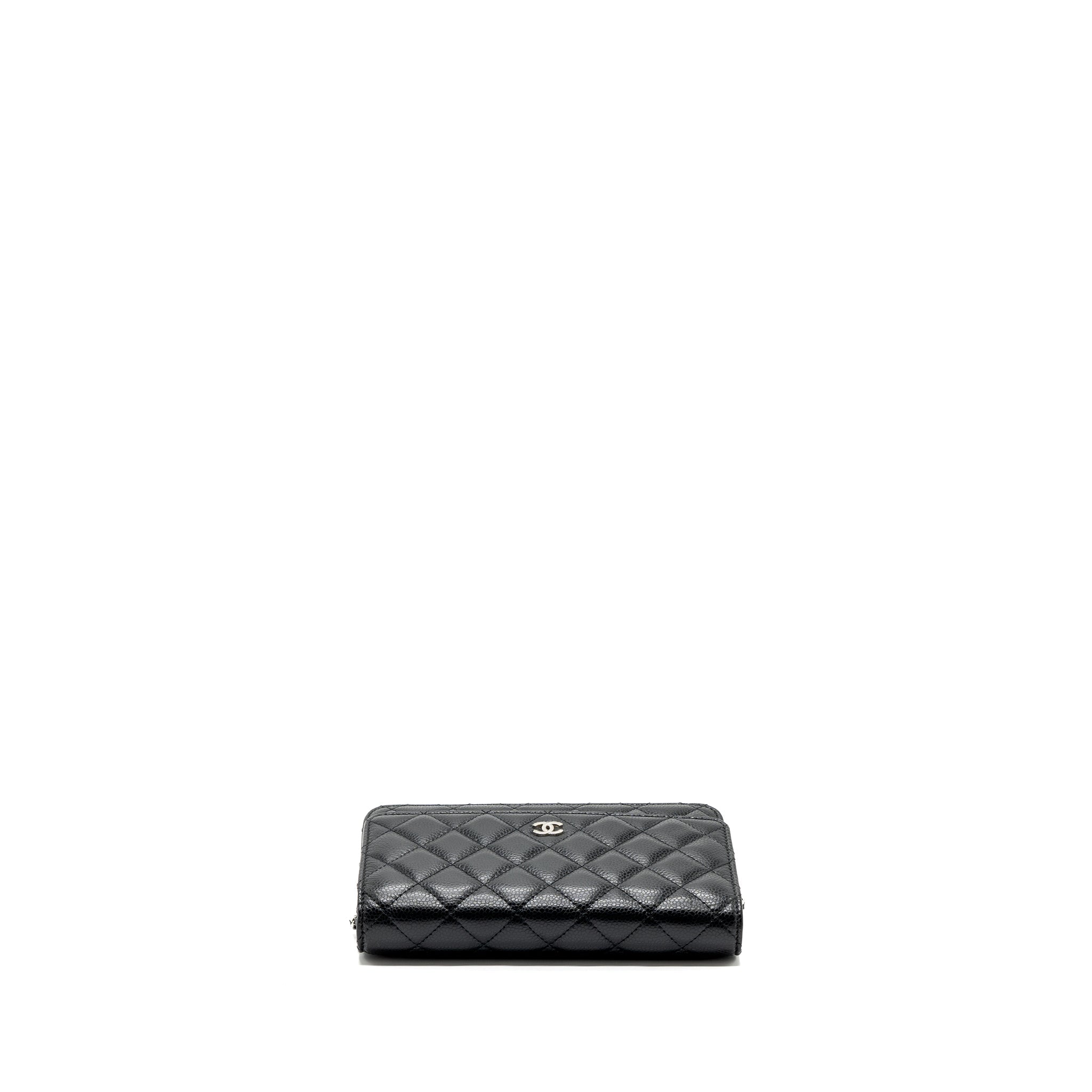 CHANEL CLASSIC WALLET ON CHAIN CAVIAR BLACK SHW (MICROCHIP)