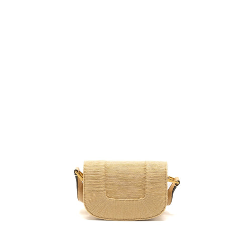 VALENTINO SMALL SUPERVEE CROSSBODY BAG LEATHER/RAFFIA BEIGE GHW