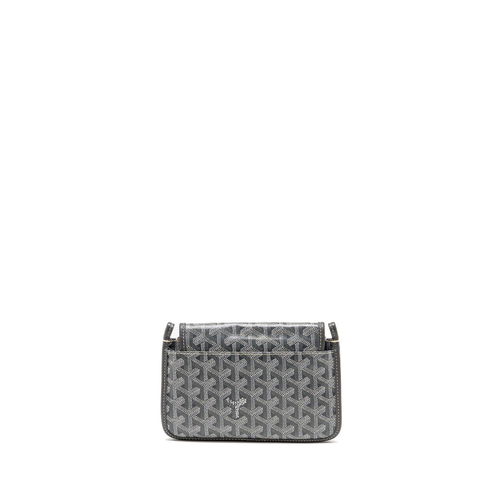 GOYARD PLUMET POCKET WALLET GOYARDINE CANVAS/CALFSKIN GREY SHW