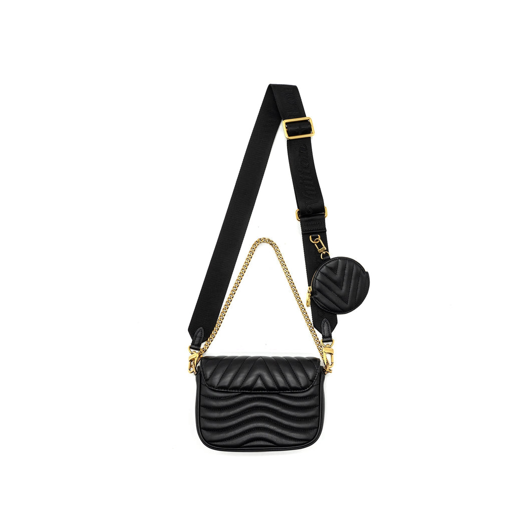 LOUIS VUITTON NEW WAVE MULTI POCHETTE CALFSKIN BLACK GHW
