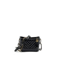 CHANEL SMALL GABRIELLE HOBO BAG CHEVRON AGED CALFSKIN BLACK MULTICOLOUR HARDWARE