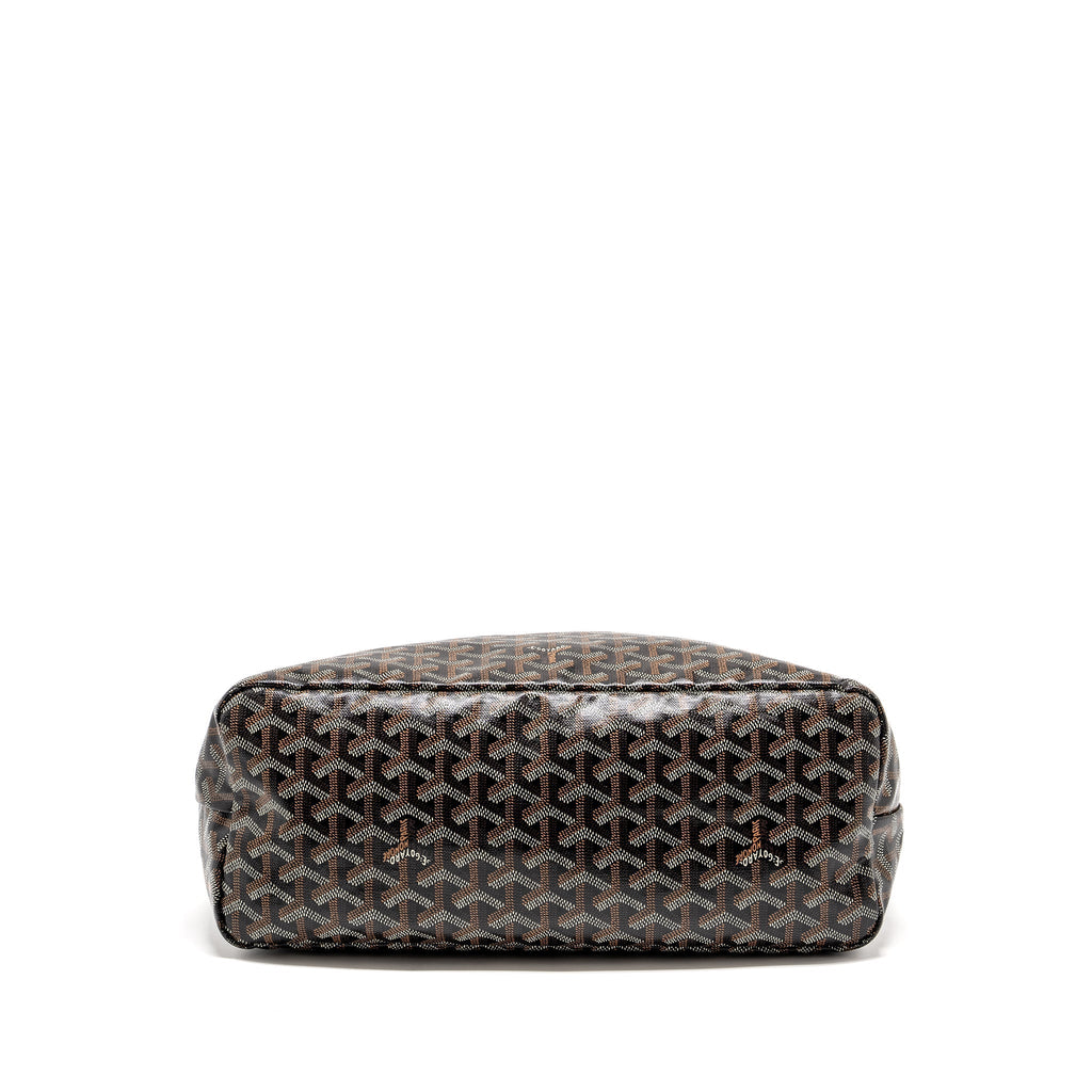 GOYARD BOHEME HOBO BAG GOYARDINE CANVAS / CALFSKIN BLACK SHW