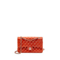 CHANEL MEDIUM CLASSIC DOUBLE FLAP BAG LAMBSKIN RED SHW