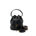 PRADA SECCHIELLO BUCKET BAG GRAINED CALFSKIN BLACK GHW