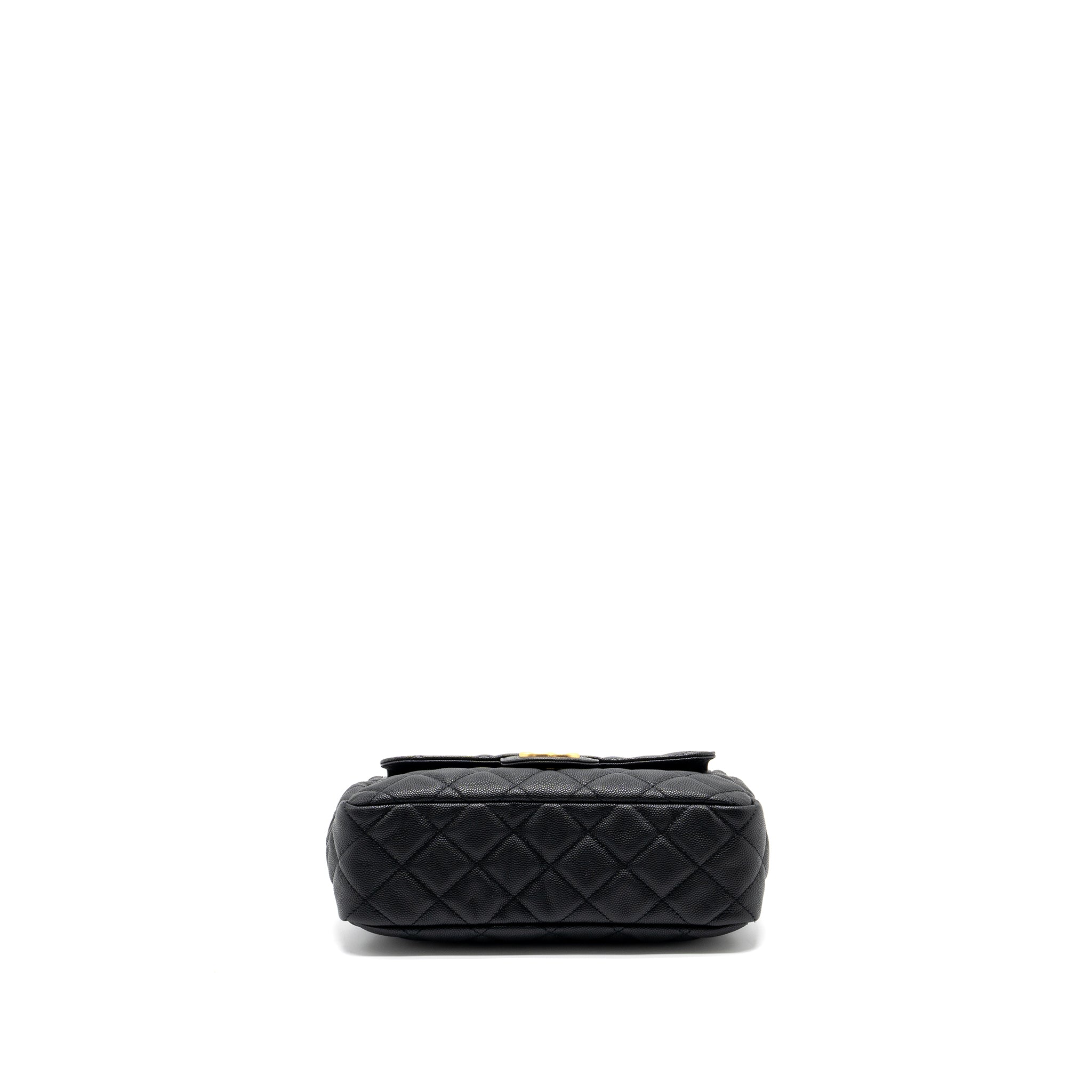 CHANEL 23C HOBO BAG GRAINED CALFSKIN BLACK GHW (MICROCHIP)