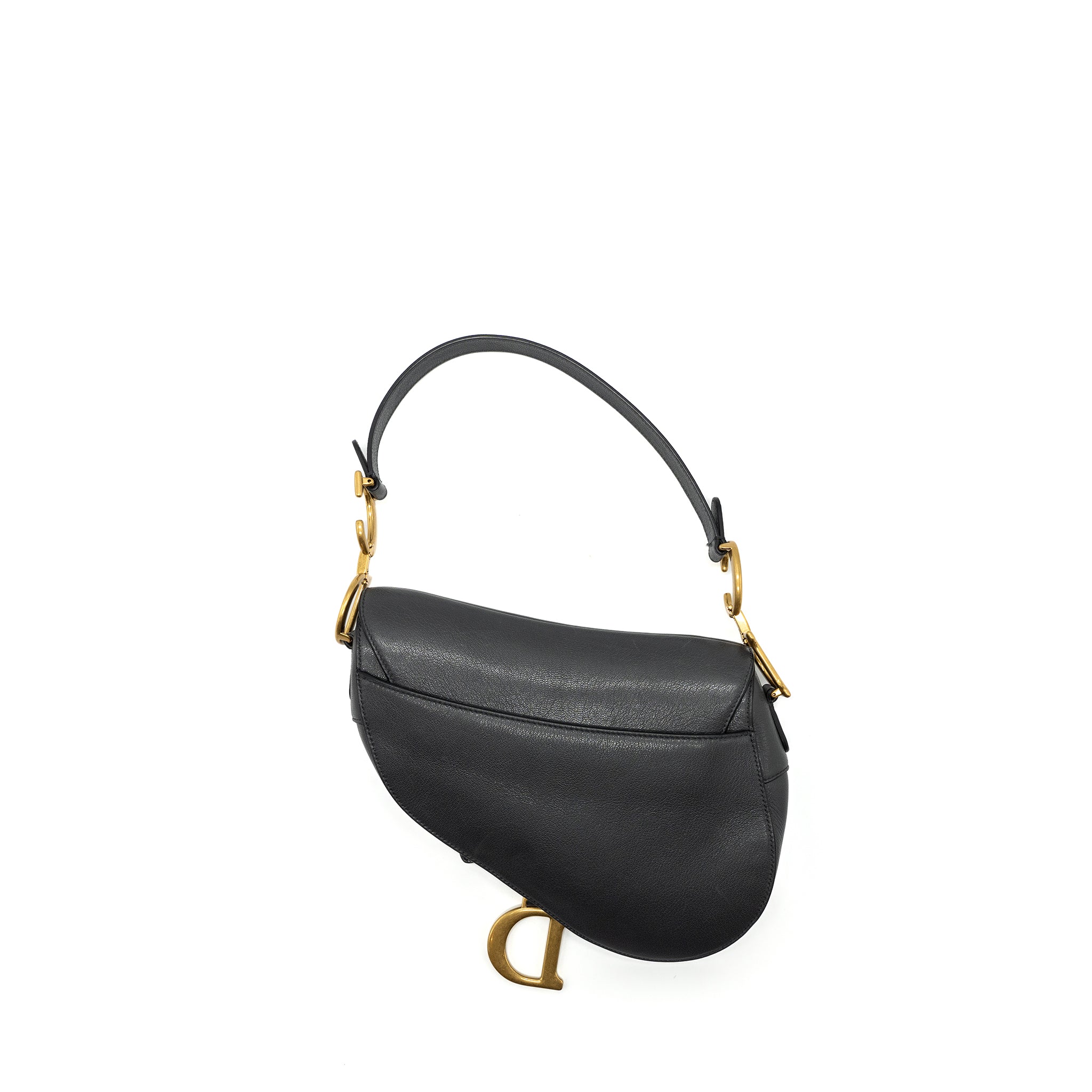 DIOR MEDIUM SADDLE BAG GOATSKIN DARK GREY GHW