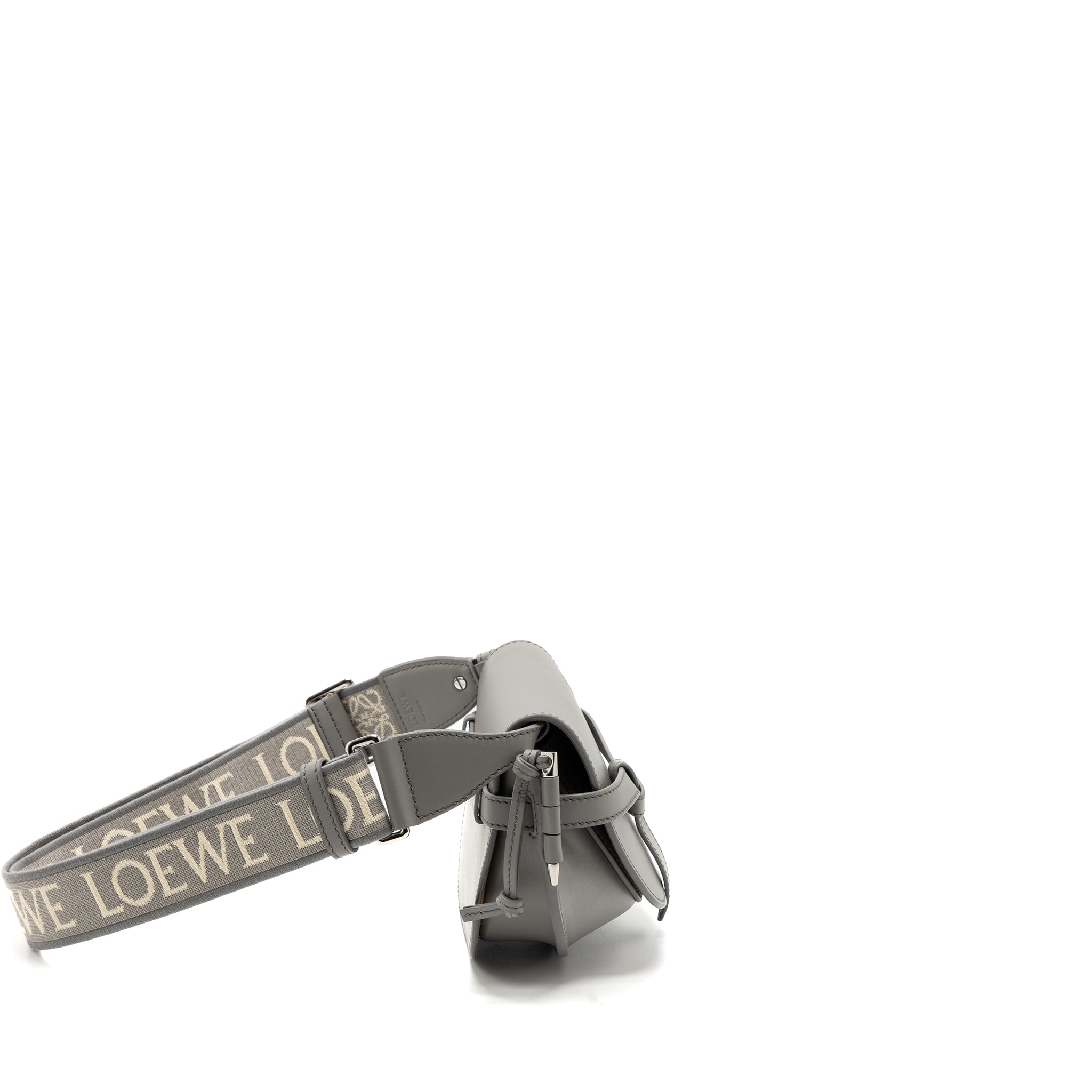 LOEWE MINI GATE DUAL BAG CALFSKIN PEARL GREY SHW