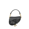 DIOR MEDIUM SADDLE BAG GOATSKIN DARK GREY GHW