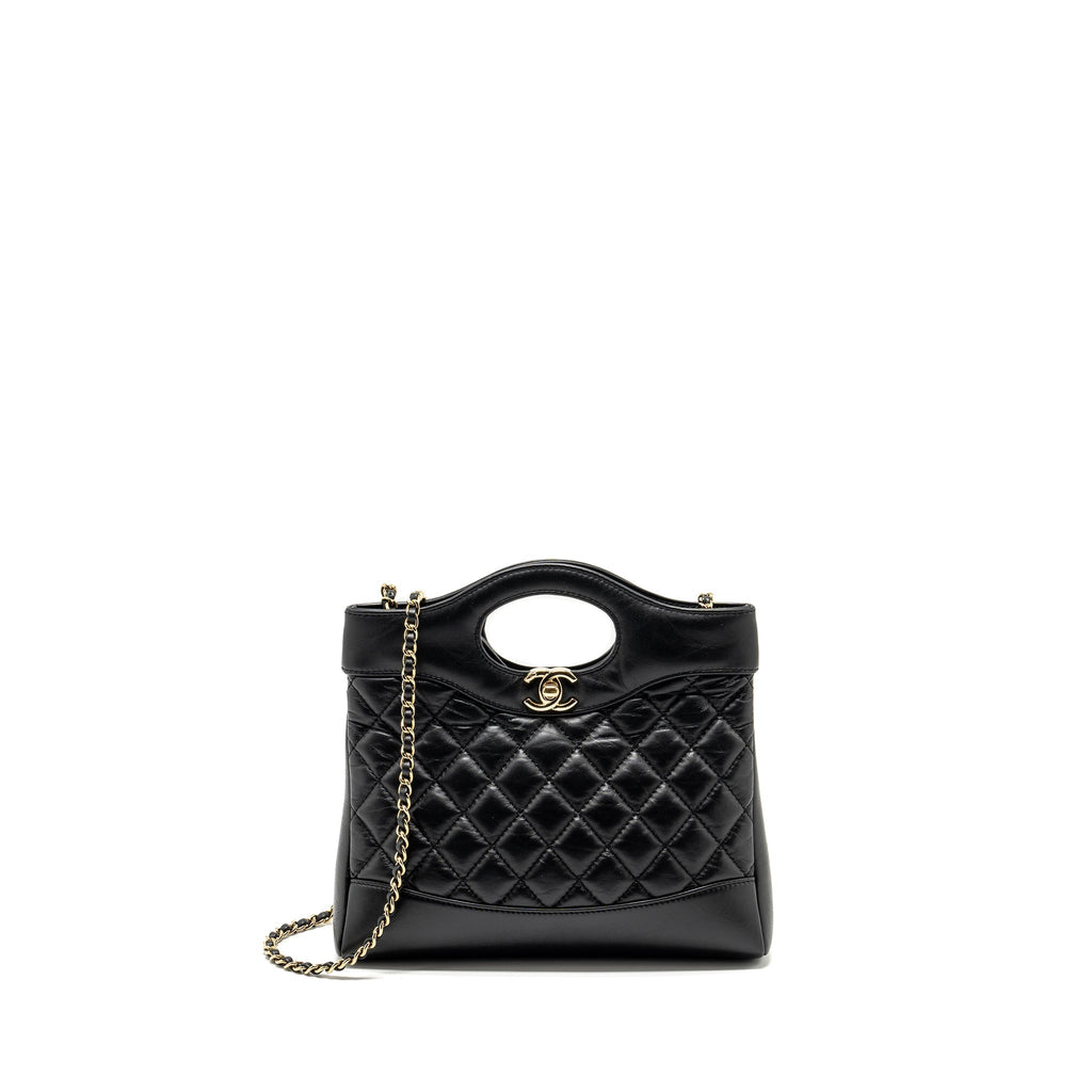 CHANEL 23A MINI 31 BAG CALFSKIN BLACK LGHW (MICROCHIP)