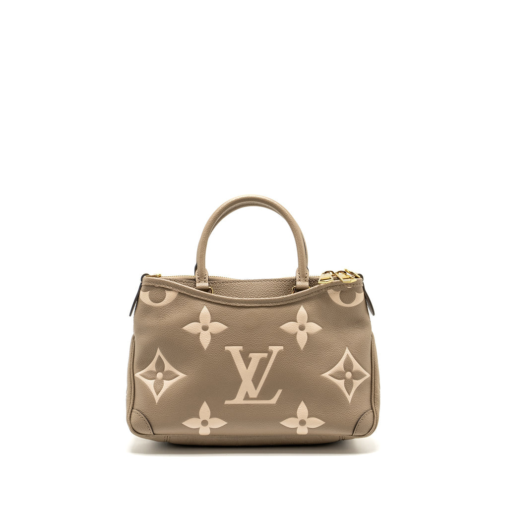 LOUIS VUITTON TRIANON TOTE BAG PM MONOGRAM EMPREINTE TOURTERELLE/CRÈME BEIGE GHW