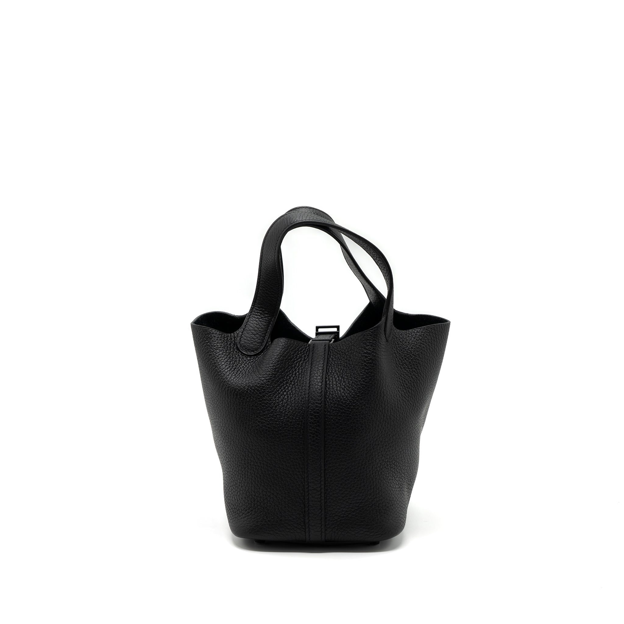 HERMES PICOTIN 18 CLEMENCE BLACK WITH BLACK HARDWARE