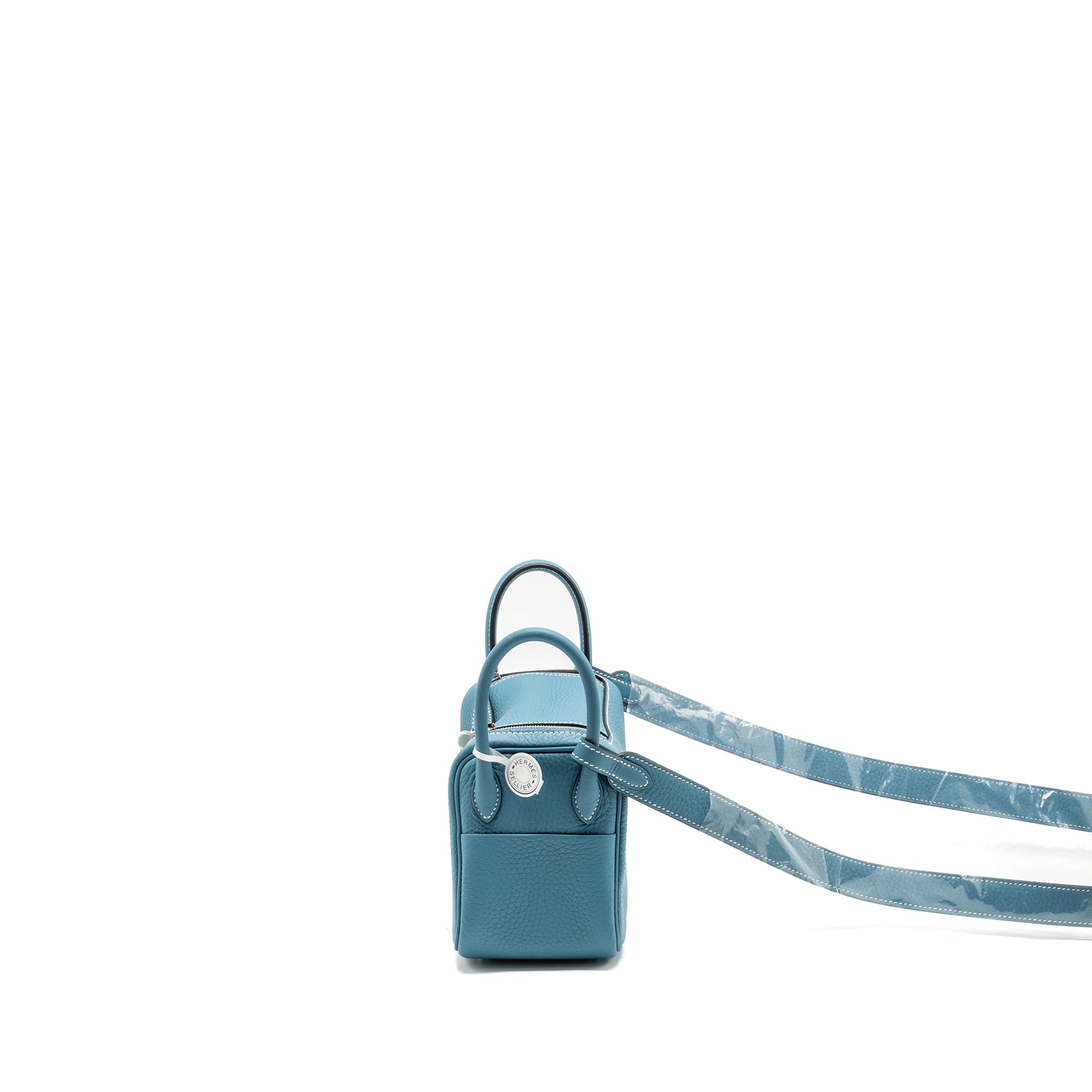 HERMES MINI LINDY CLEMENCE NEW BLUE JEAN SHW