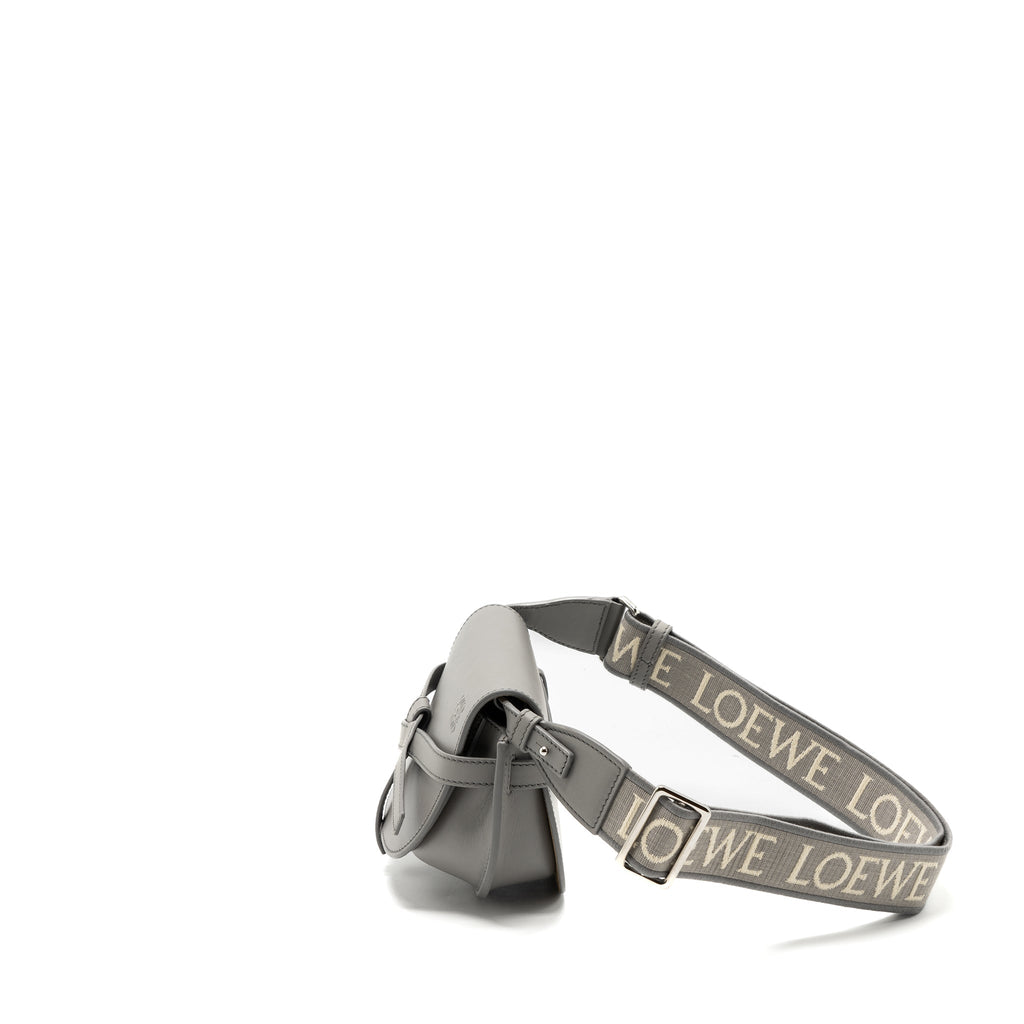 LOEWE MINI GATE DUAL BAG CALFSKIN PEARL GREY SHW