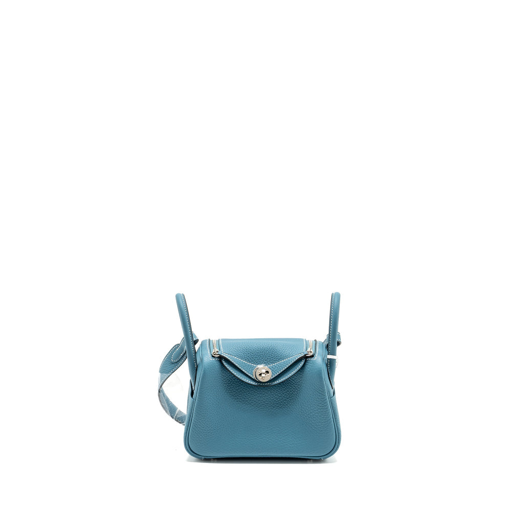 HERMES MINI LINDY CLEMENCE NEW BLUE JEAN SHW