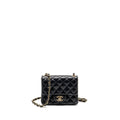 CHANEL MINI SQUARE FLAP BAG LAMBSKIN BLACK LGHW (MICROCHIP)