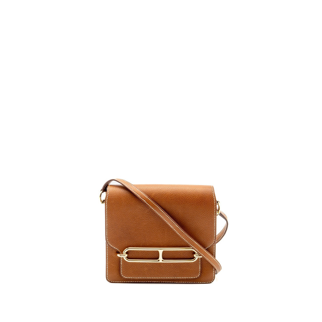 HERMES MINI ROULIS BARENIA FAUBOURG 34 FAUVE GOLD LGHW