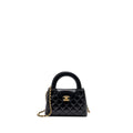CHANEL 23K MINI KELLY SHOPPING TOTE BAG CALFSKIN BLACK GHW (MICROCHIP)