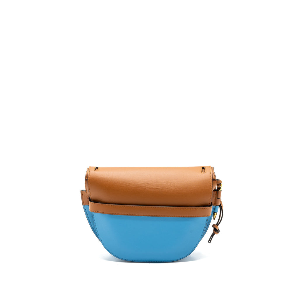 LOEWE GATE BAG LEATHER BLUE / BROWN GHW