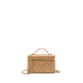 Chanel top handle vanity clutch with chain caviar beige LGHW (microchip)