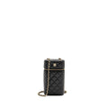 CHANEL CLASSIC VANITY PHONE HOLDER WITH CHAIN CAVIAR BLACK LGHW