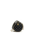 CHANEL ROUND VANITY WITH CHAIN LAMBSKIN BLACK GHW (MICROCHIP) NO