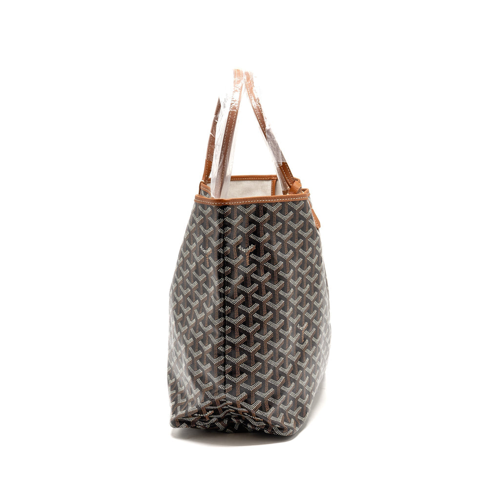 GOYARD SAINT LOUIS PM BAG GOYARDINE CANVAS/CALFSKIN NATUREL SHW