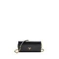 PRADA LONG WALLET WITH CHAIN SAFFIANO BLACK GHW