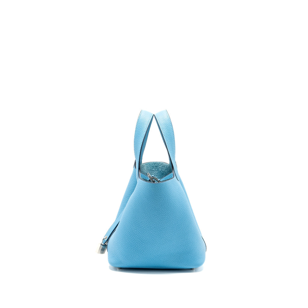 HERMES PICOTIN 18 LOCK BAG CLEMENCE BLUE DU NORD SHW