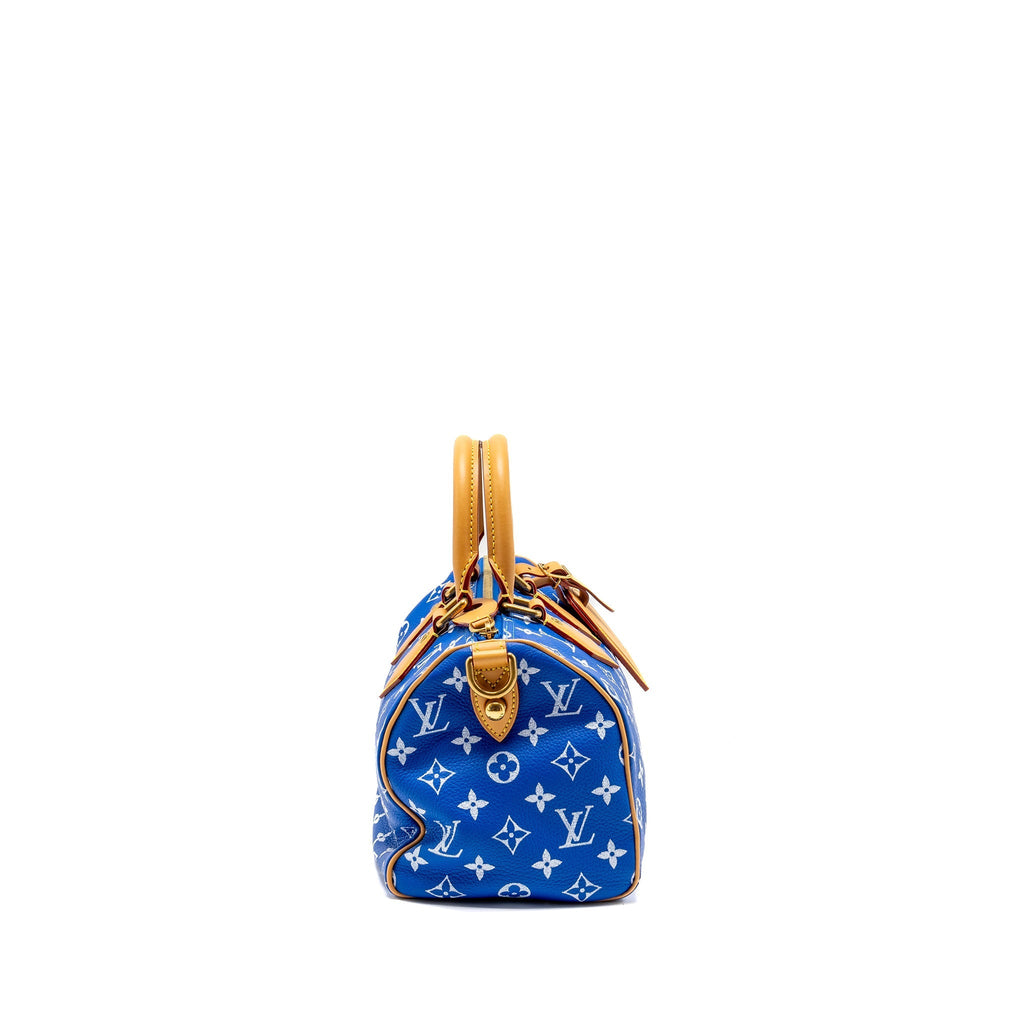 LOUIS VUITTON SPEEDY P9 BANDOULIERE 25 MONOGRAM SOFT CALFSKIN BLEU GHW